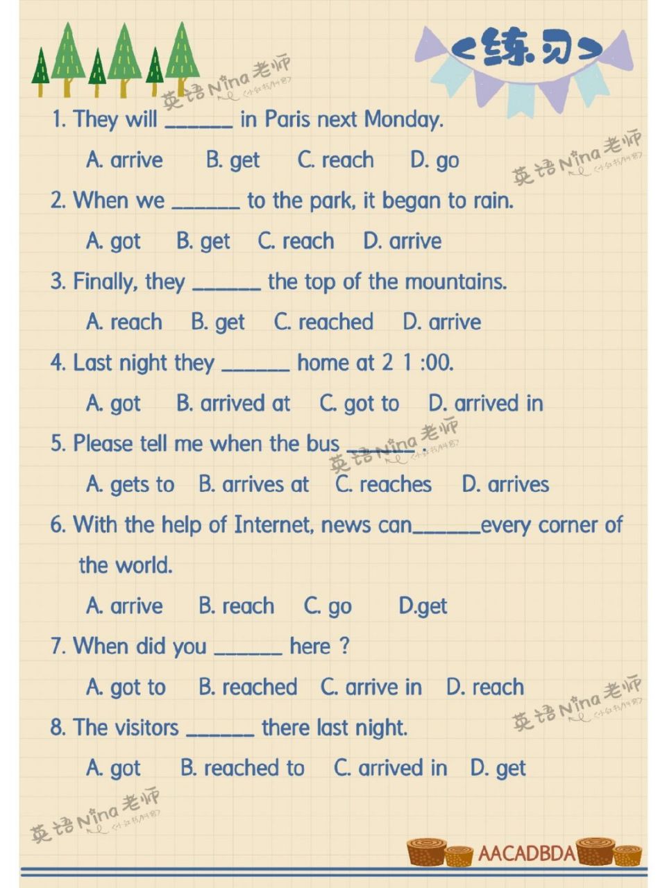 95弄清楚→英语中的3个"到达" 7815reach,get to,arrive at