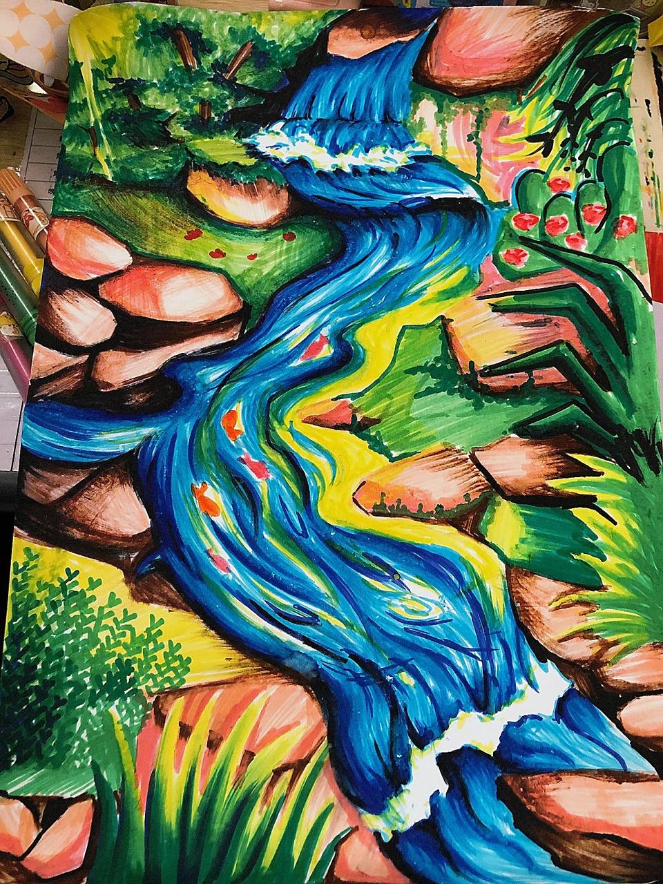 12色简笔画山川河流