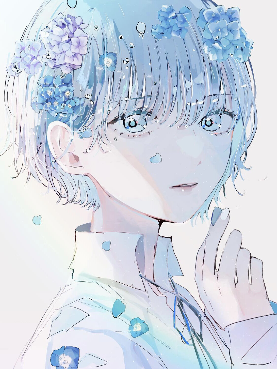 击中心脏的蓝色系💙清透唯美的二次元插画 hello~各位小伙伴们,今天