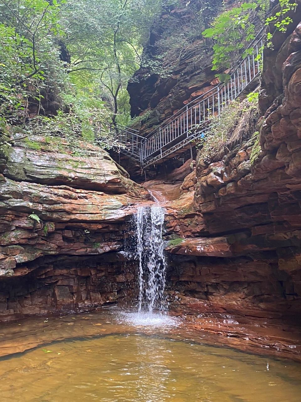 断崖处或崖槛处瀑布水潭成串,形成紫金山一大水体特色