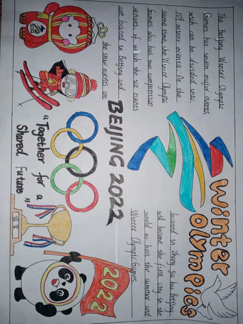 "2022北京冬奥会"英文手抄报 一起向未来