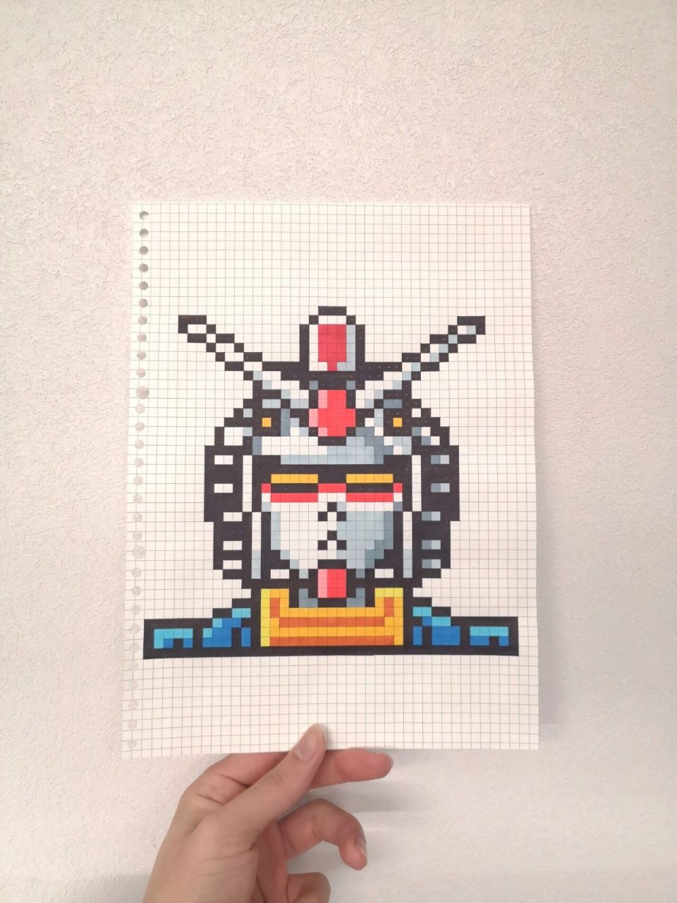 像素画:高达头像 网格本:a4