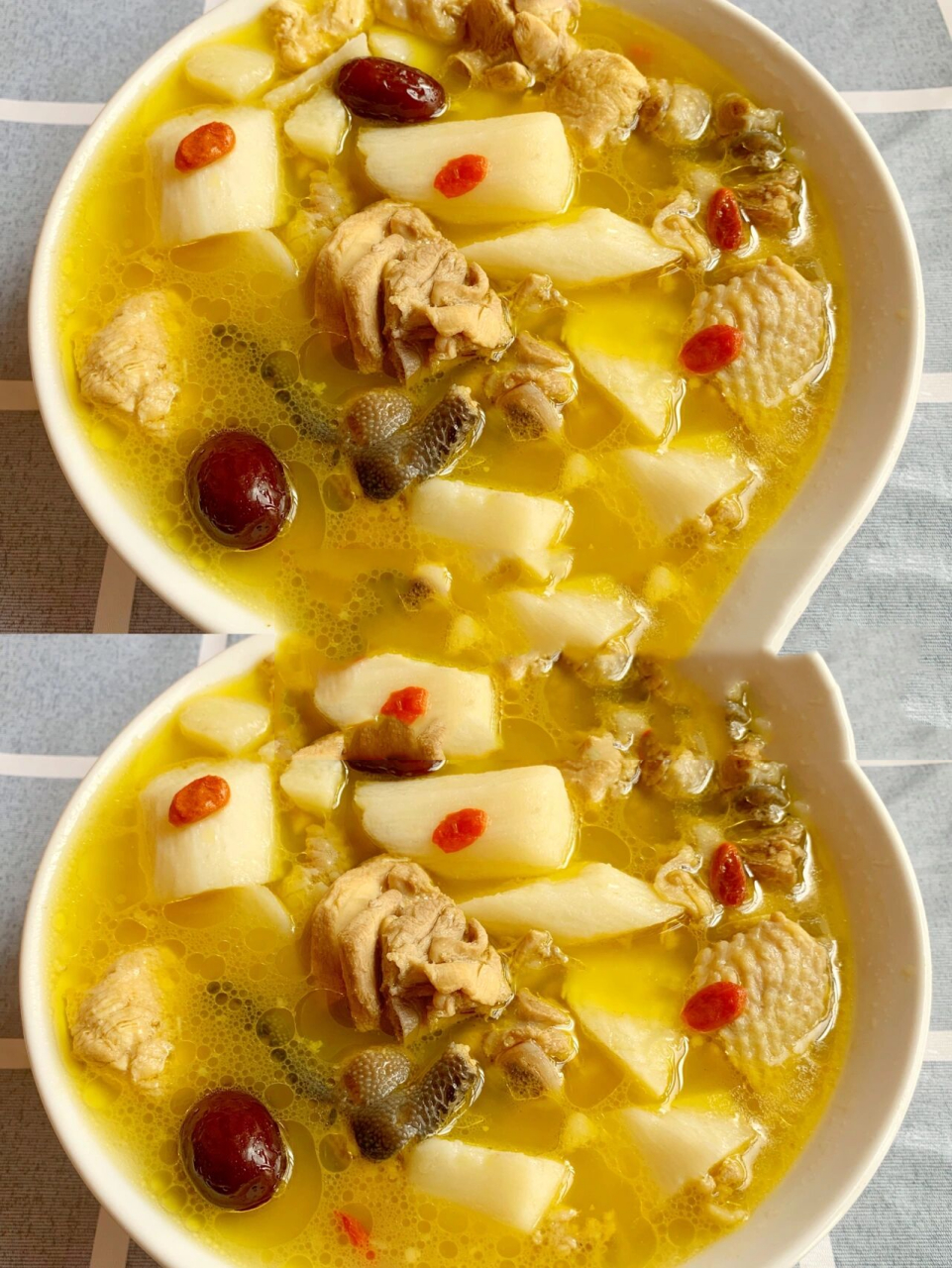 美味9999山药土鸡汤99好吃到爆9717 天气渐渐变冷了,在家炖