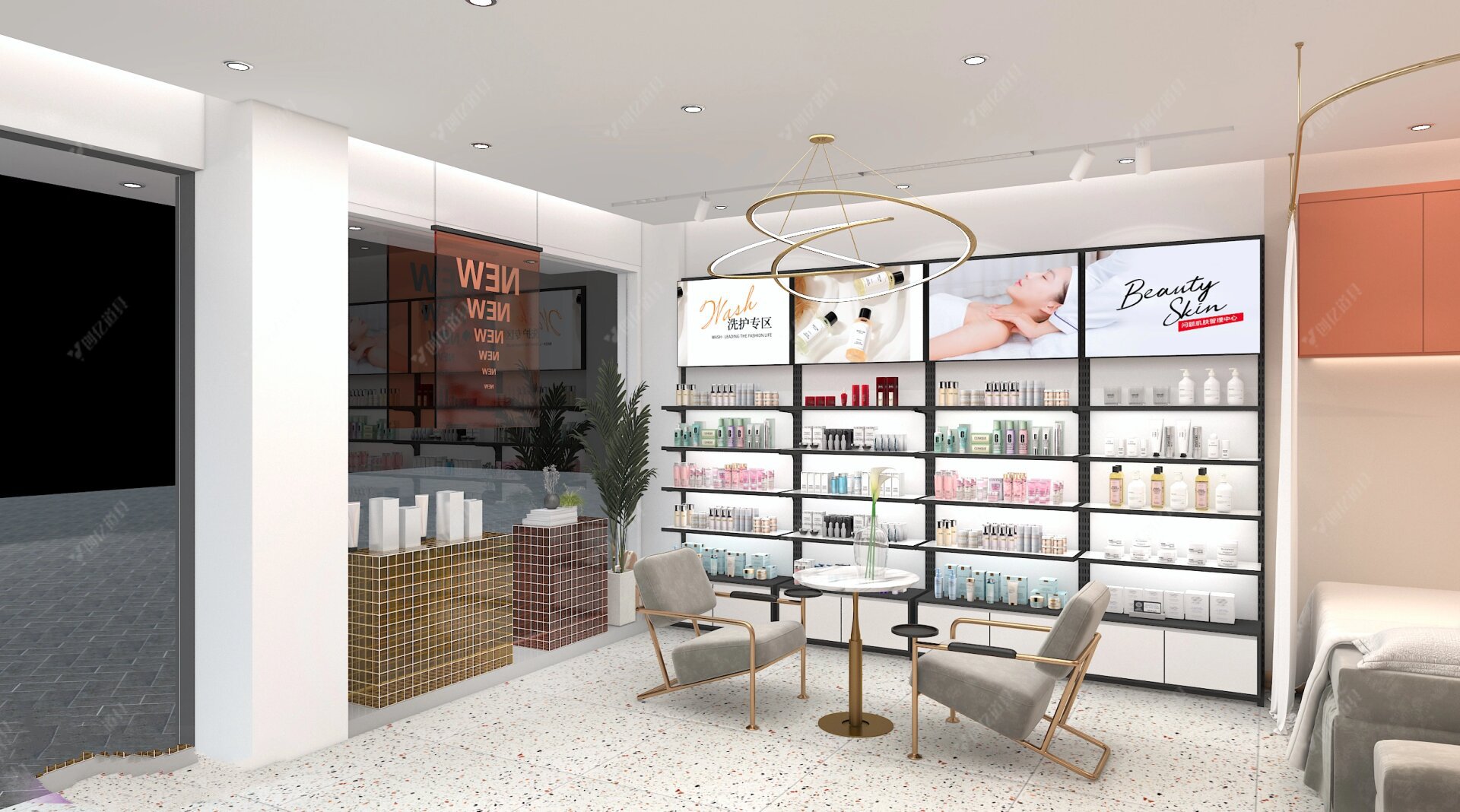 美妆店设计 | 美容护肤体验店 轻奢式体验