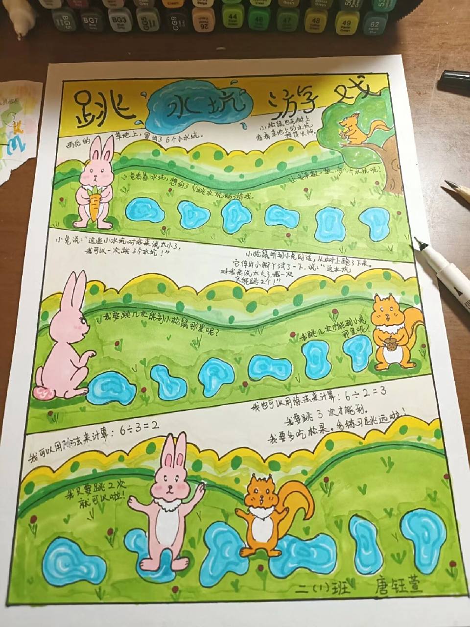 小学一二年级数学连环画横版漫画自创分享 学校要求创作数学连环画 找