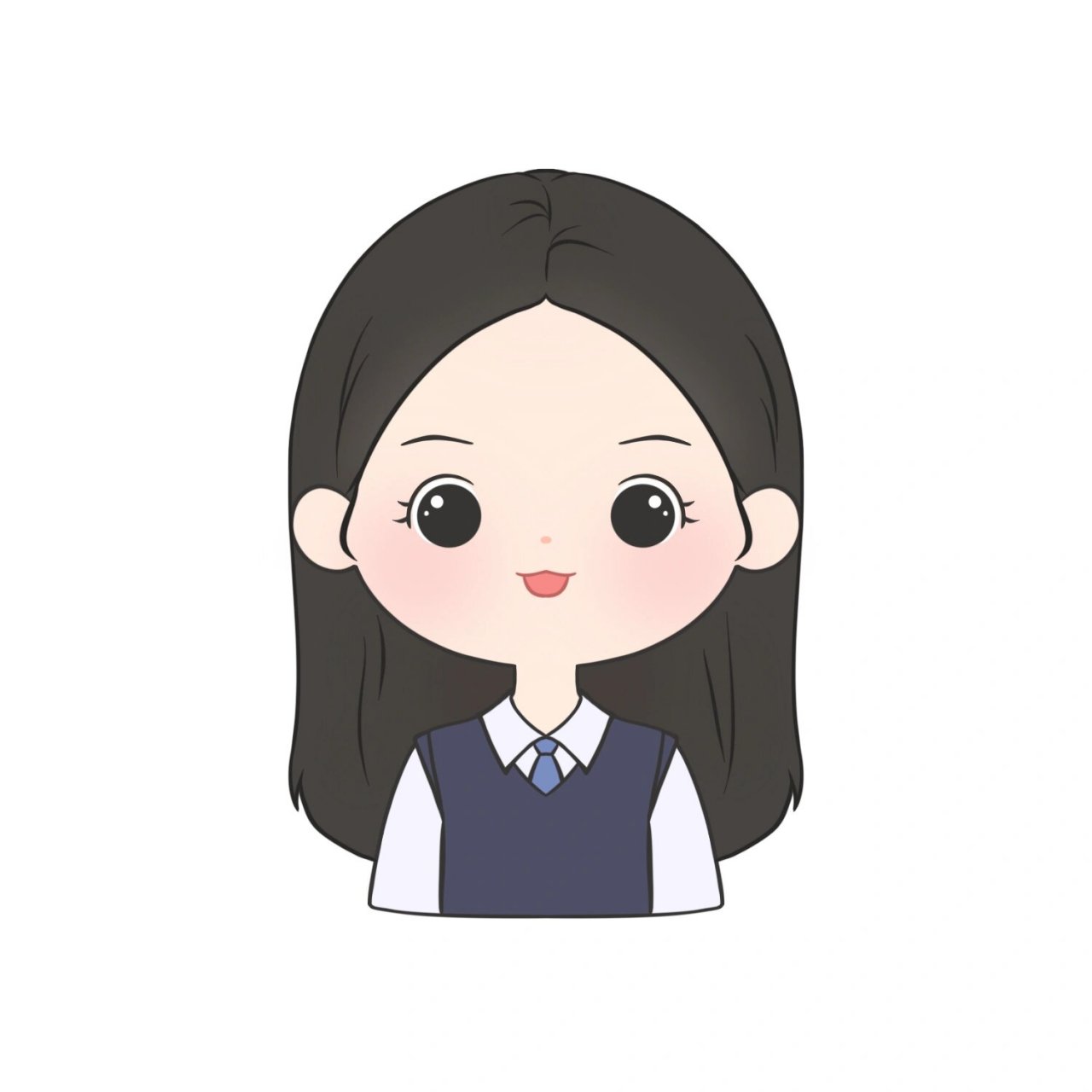 q版简笔|简笔画证件照女生篇