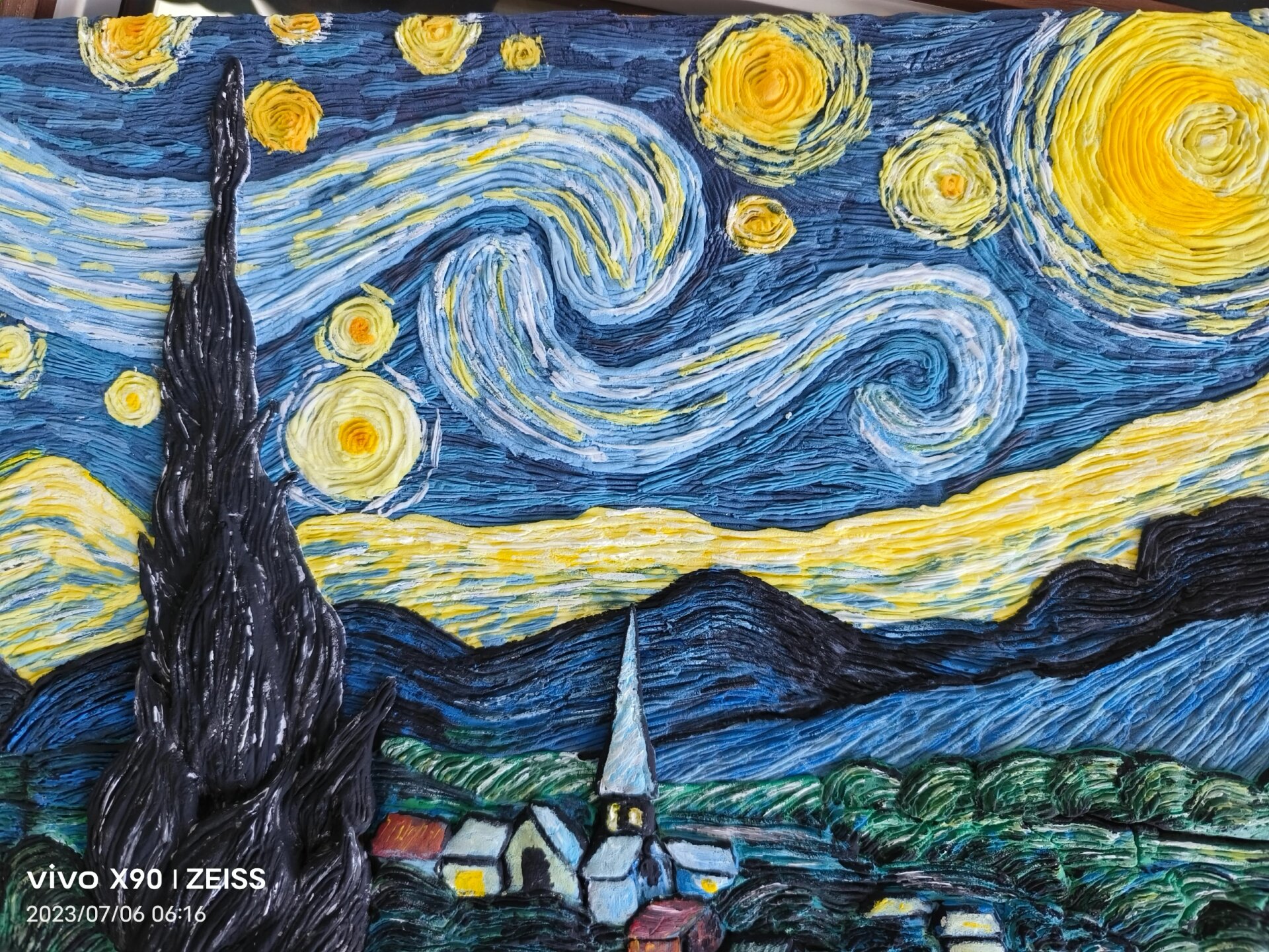 超轻粘土版星月夜