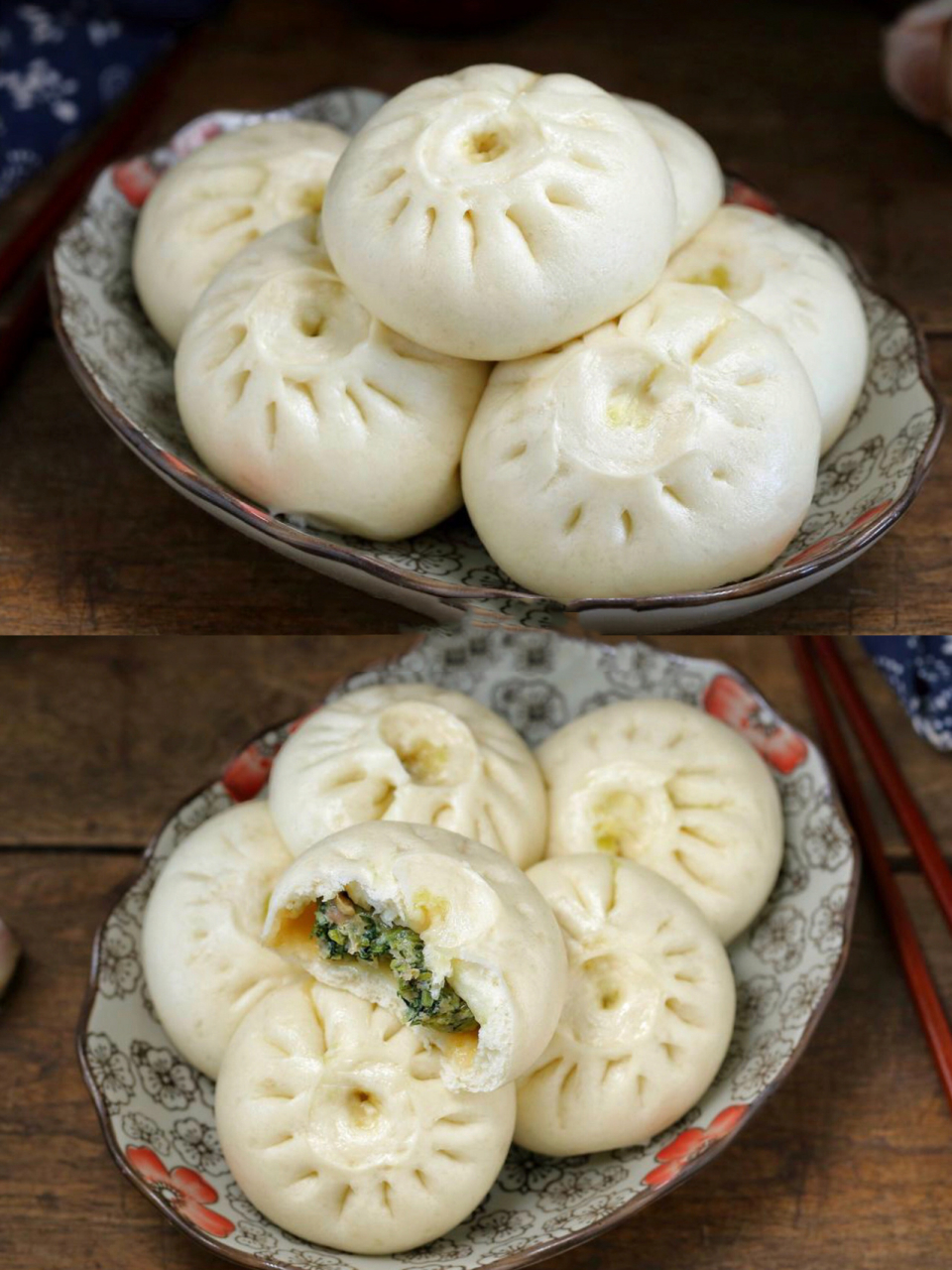 暄软透白鲜美无比75小白菜肉包子,营养早餐 9595小白菜除了煮汤