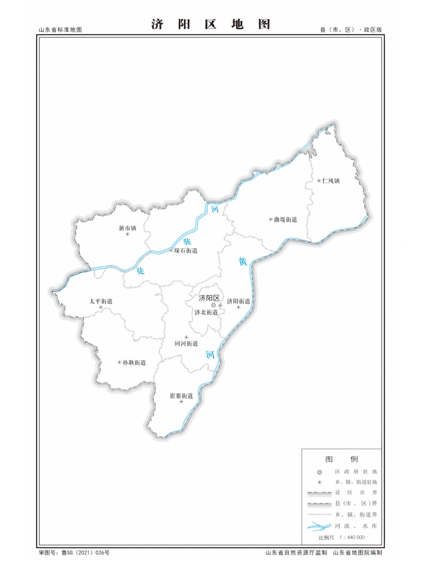 济南市10区2县行政区划图 1济南市 2历下区 3市中区 4槐荫区 5天桥区