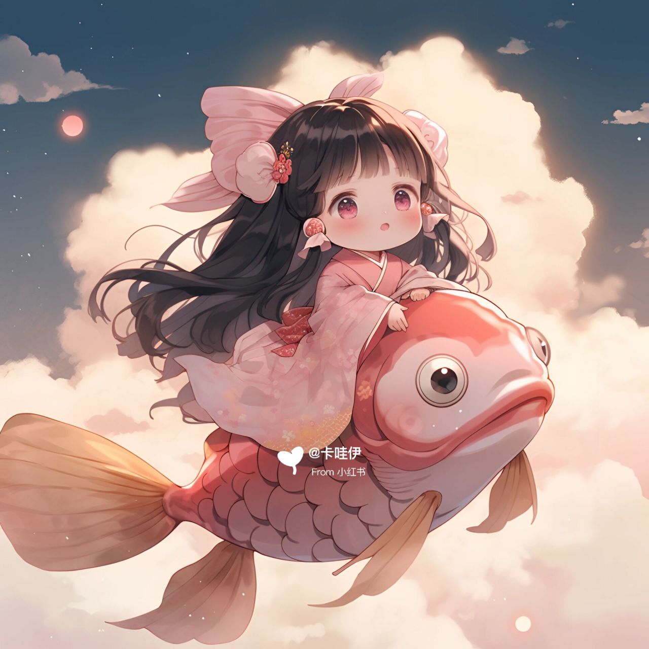 上岸情侣头像|锦鲤附体 好运莲莲