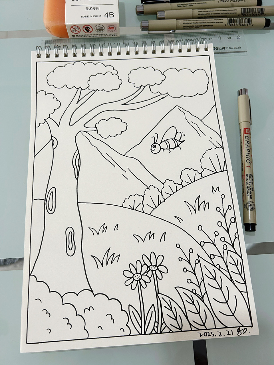 森林简笔画场景画法-原创 122           森林简笔画场景画法-原创