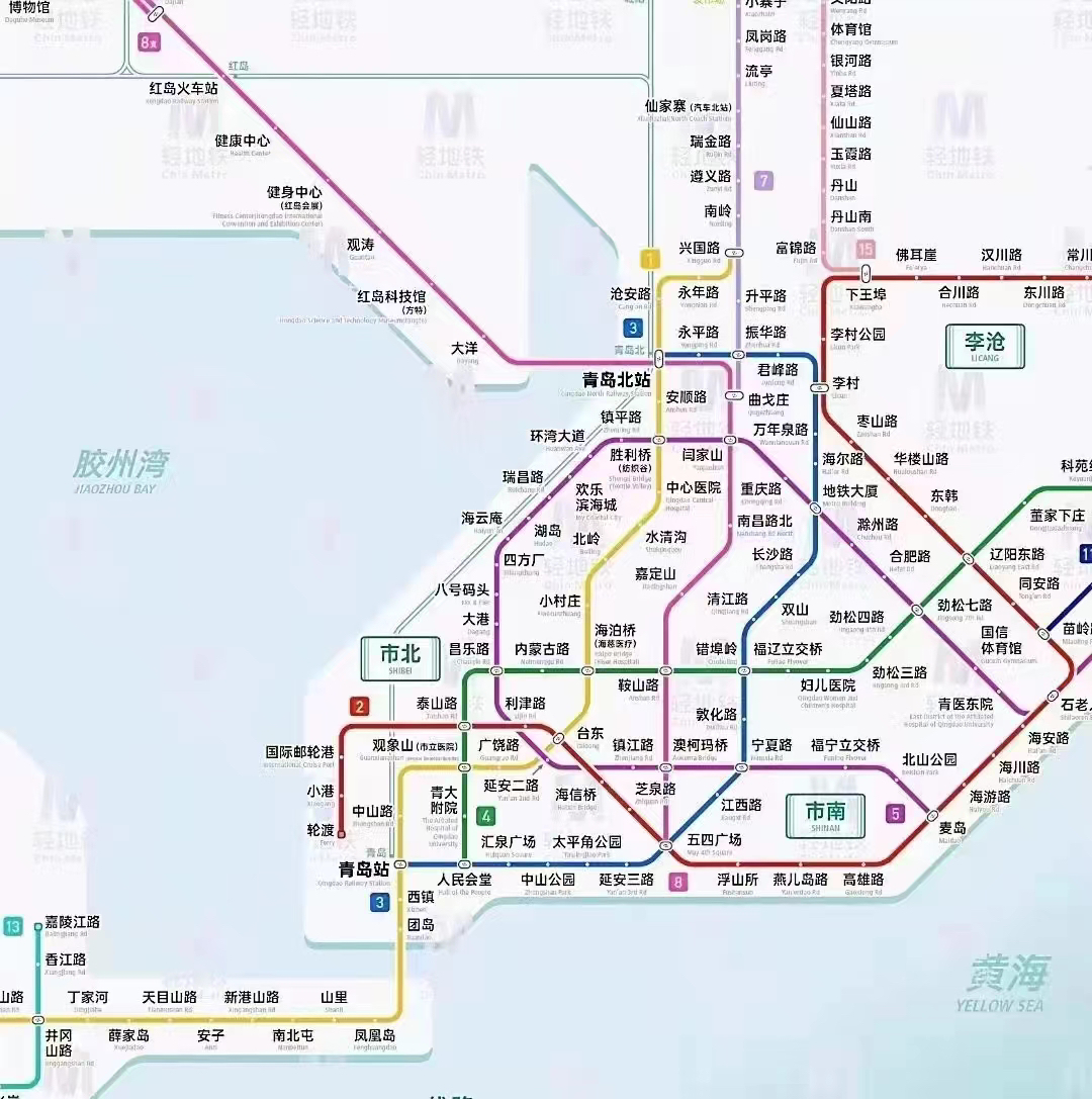 青岛地铁12线路图最新图片