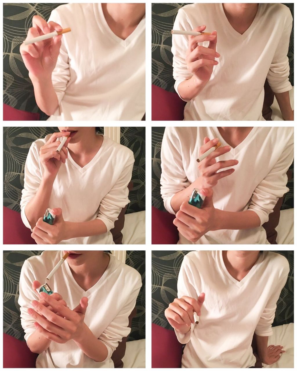 绘画素材丨手部结构 不同抽烟,拿烟的方法 一组非常全的各种抽烟拿烟