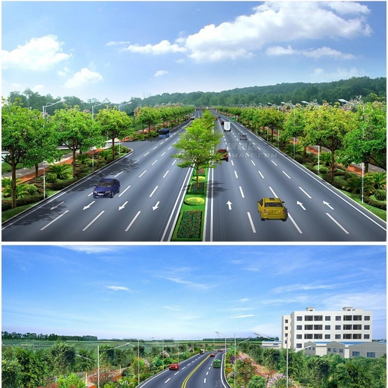 城市市政园林绿化道路植物景观效果图 《城市市政园林绿化道路植物