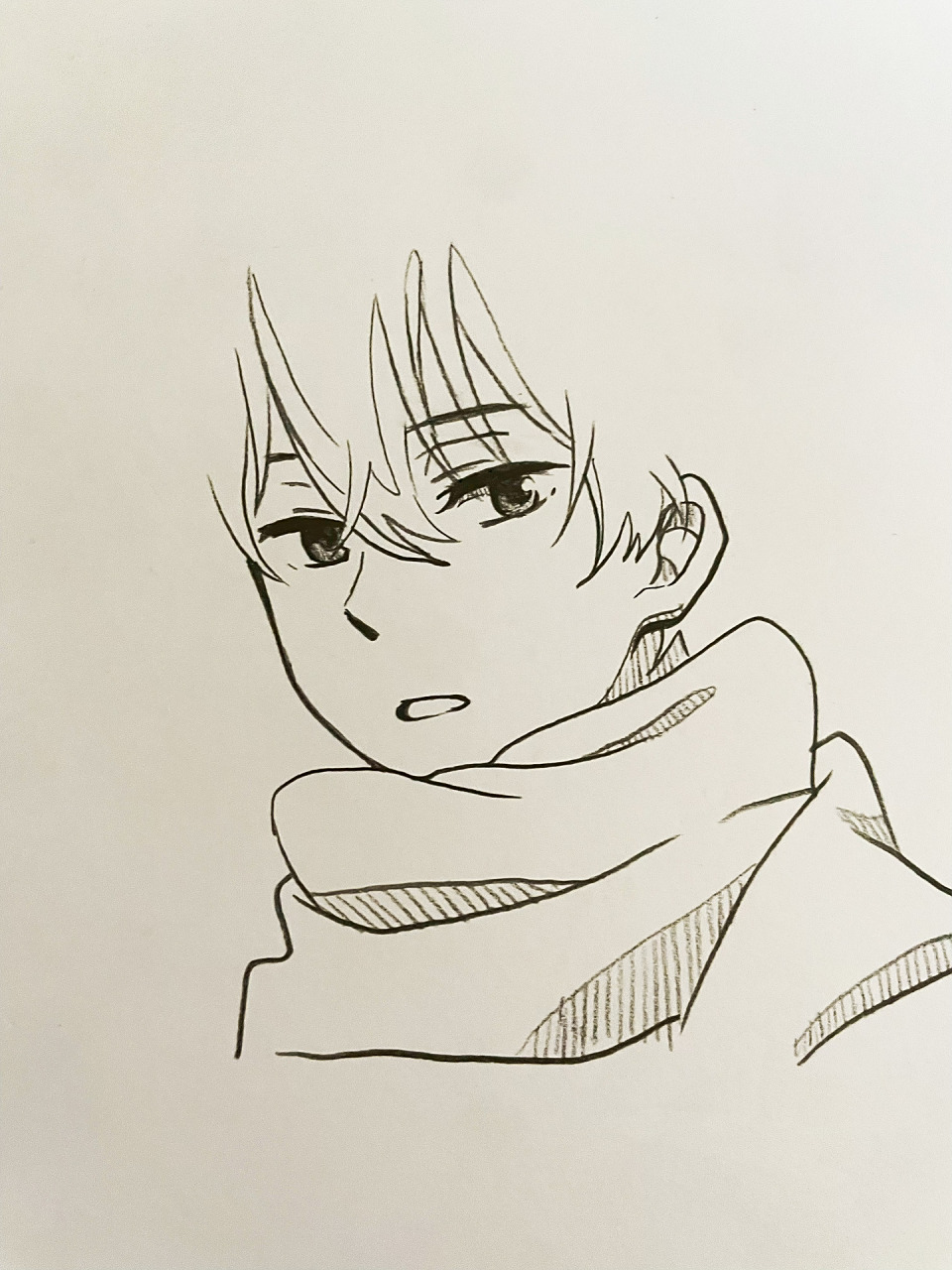 动漫头像铅笔画过程.95 折木奉太郎.78