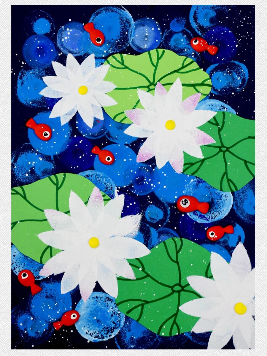 儿童画教程|夏日睡莲