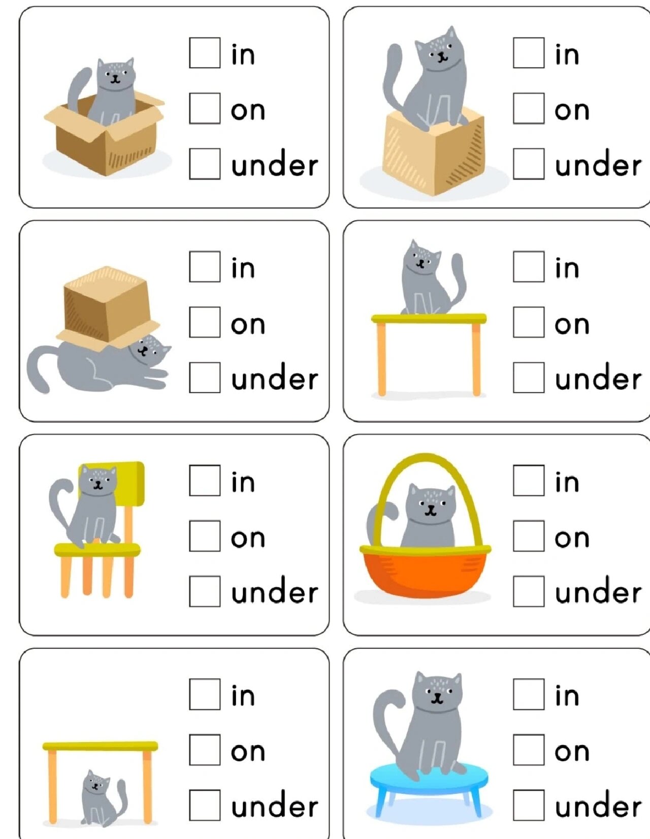 超全?一张图轻松学会介词on/in/under