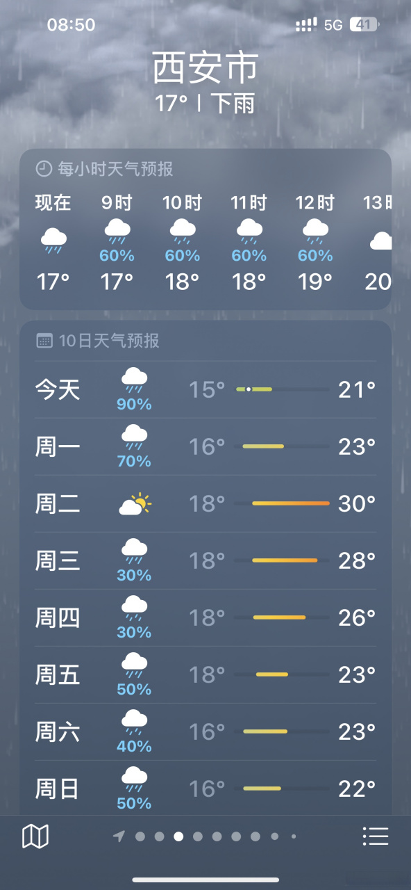 天气预报说西安要下一周雨![跪了][跪了][跪了]
