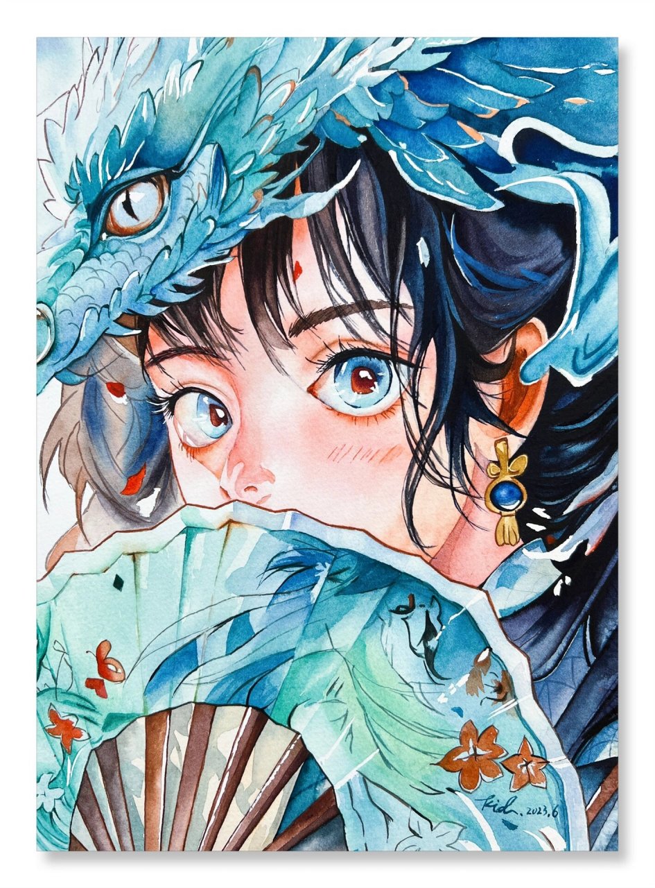 水彩练习动漫人物,好喜欢,画得好开森～ 原稿来源:@āōē-!