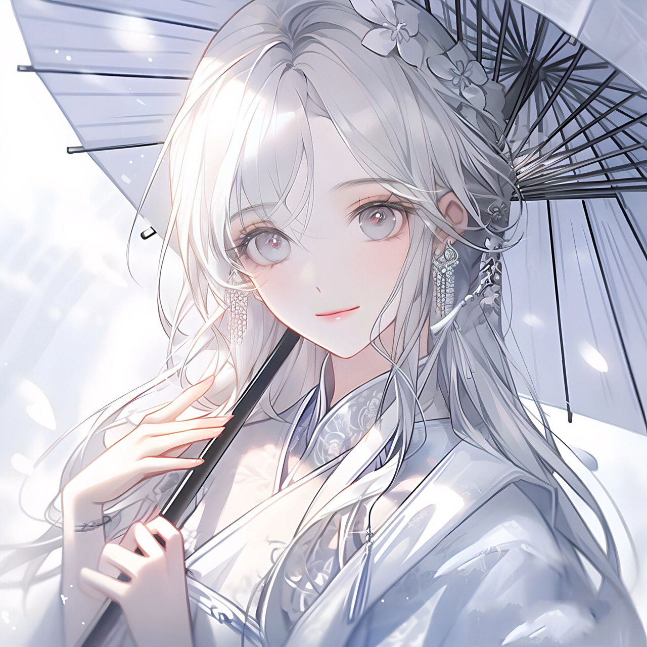 一把伞,遮风挡雨!▏古风女生动漫头像