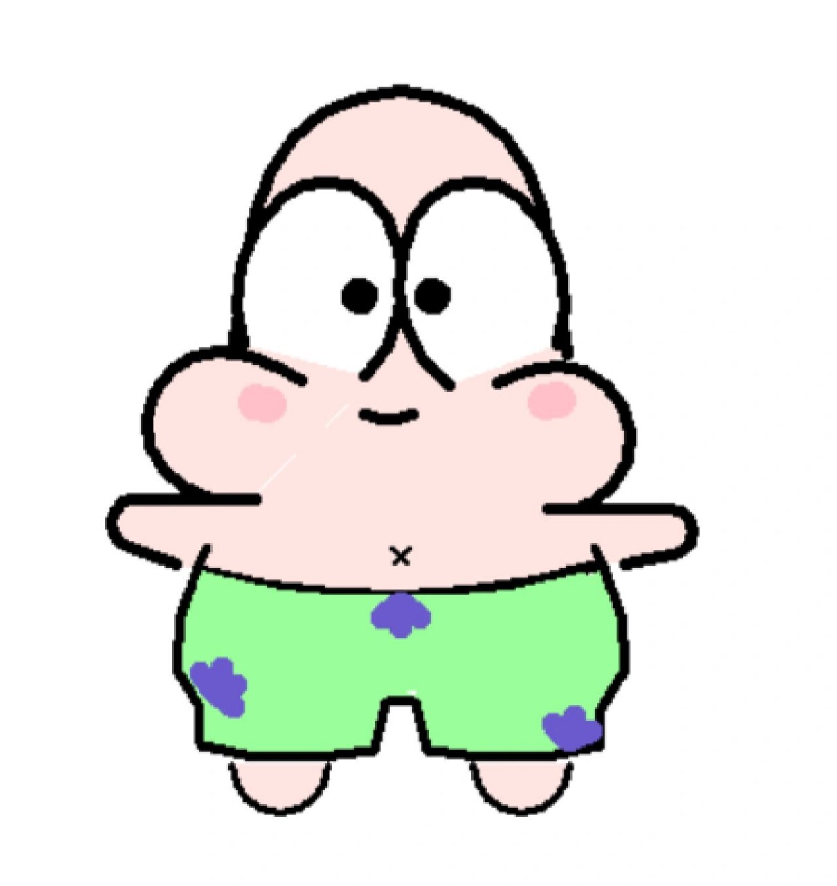 python绘画派大星代码分享     是第三版代码,裤子那块的代码写得不是