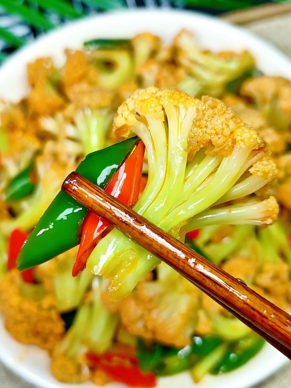 低脂好吃又下饭6015 99减脂期超适合来一盘素炒菜花,鲜香味美