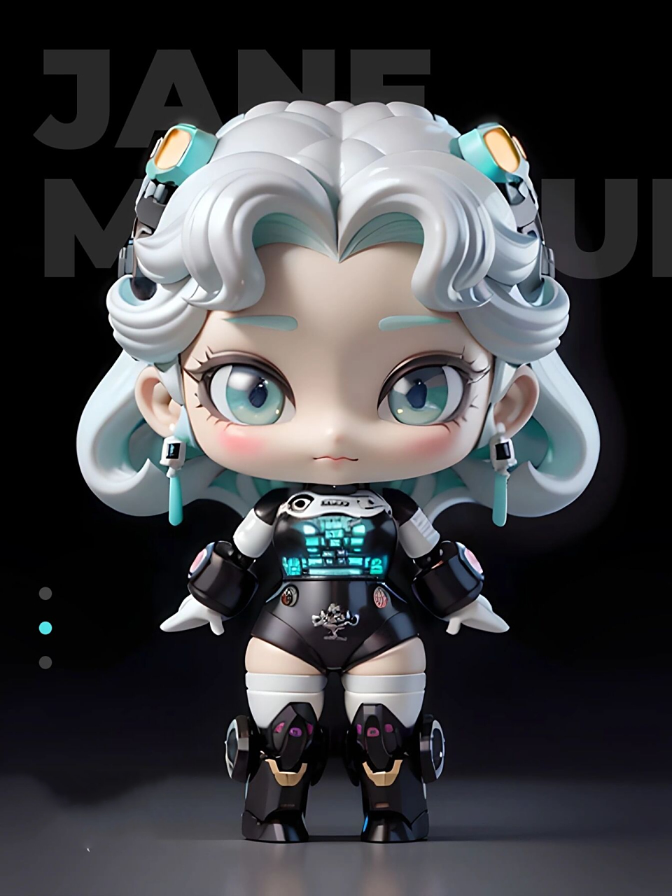 ai生成ip-机甲少女(1) 不想装可爱的一天 	 pop marts cute mecha