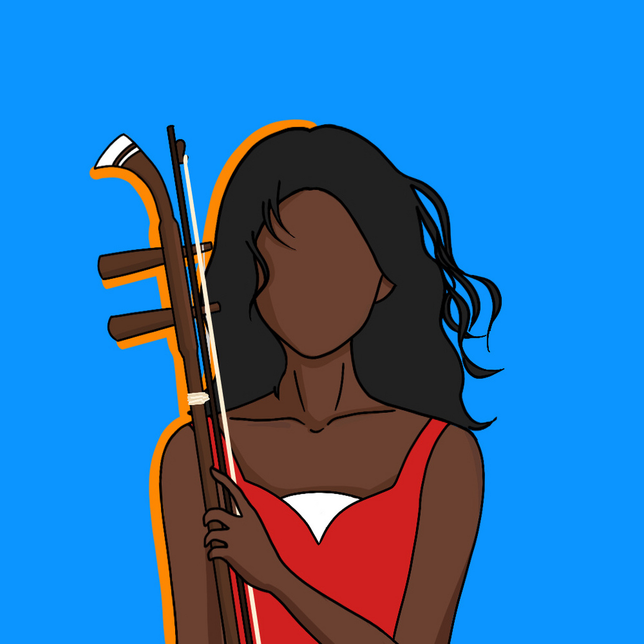 民乐系列|二胡女生头像 随意挑了点颜色,请勿盗图