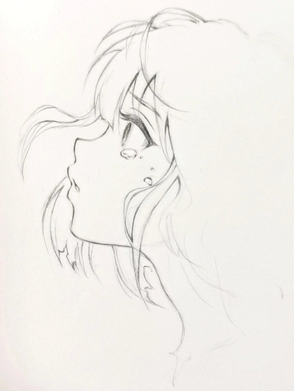 铅笔手绘过程💗 画了一张侧脸 干画人的一天 希望自己能更努力一点