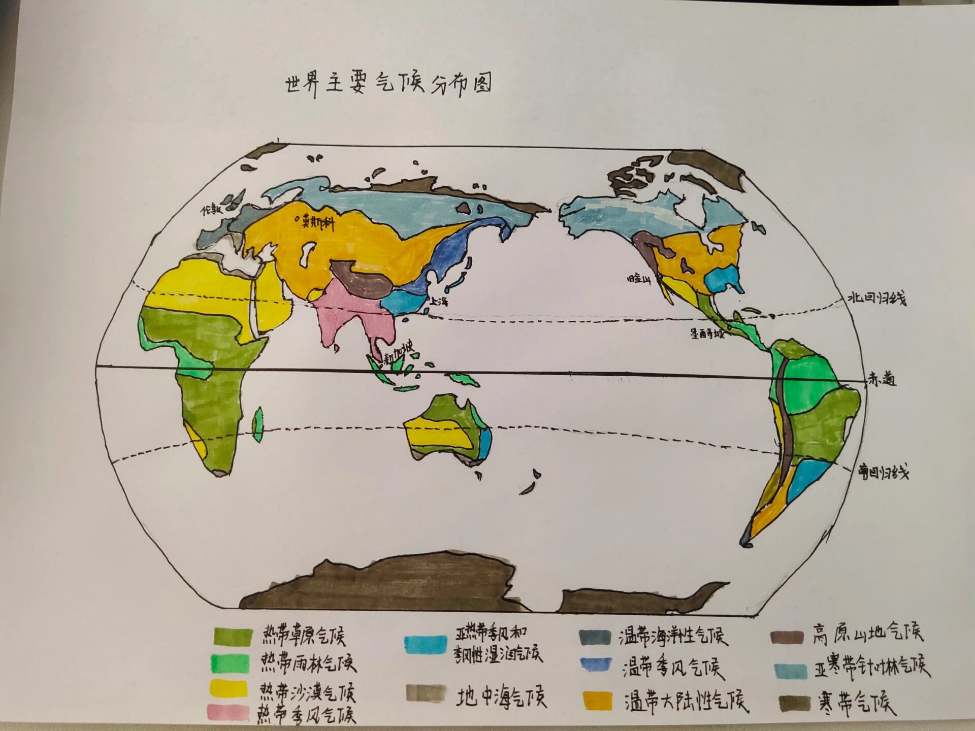 全球气候分布图简图图片