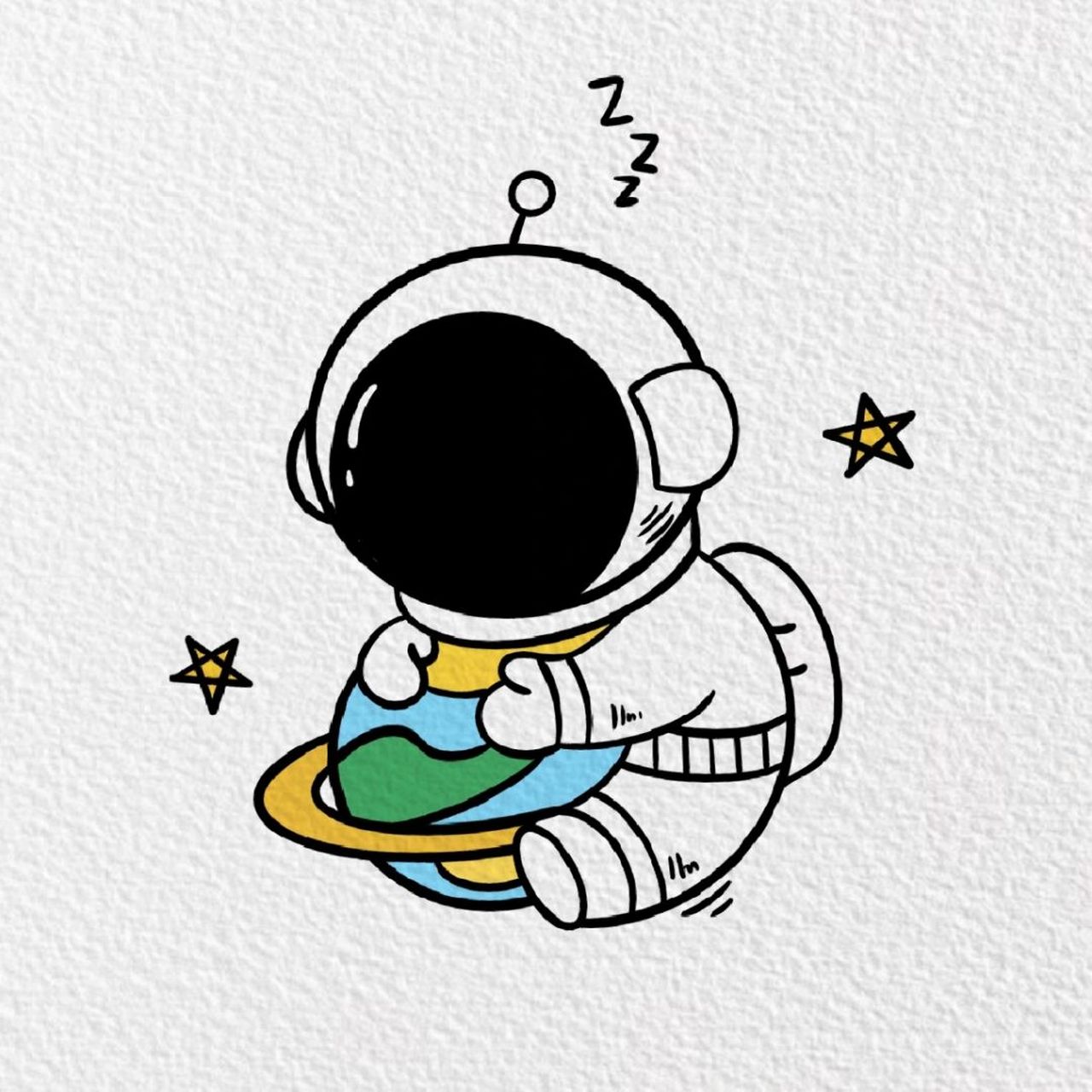 简笔画|【宇航员】(附过程) 94 94 94 【用具】 44procreate