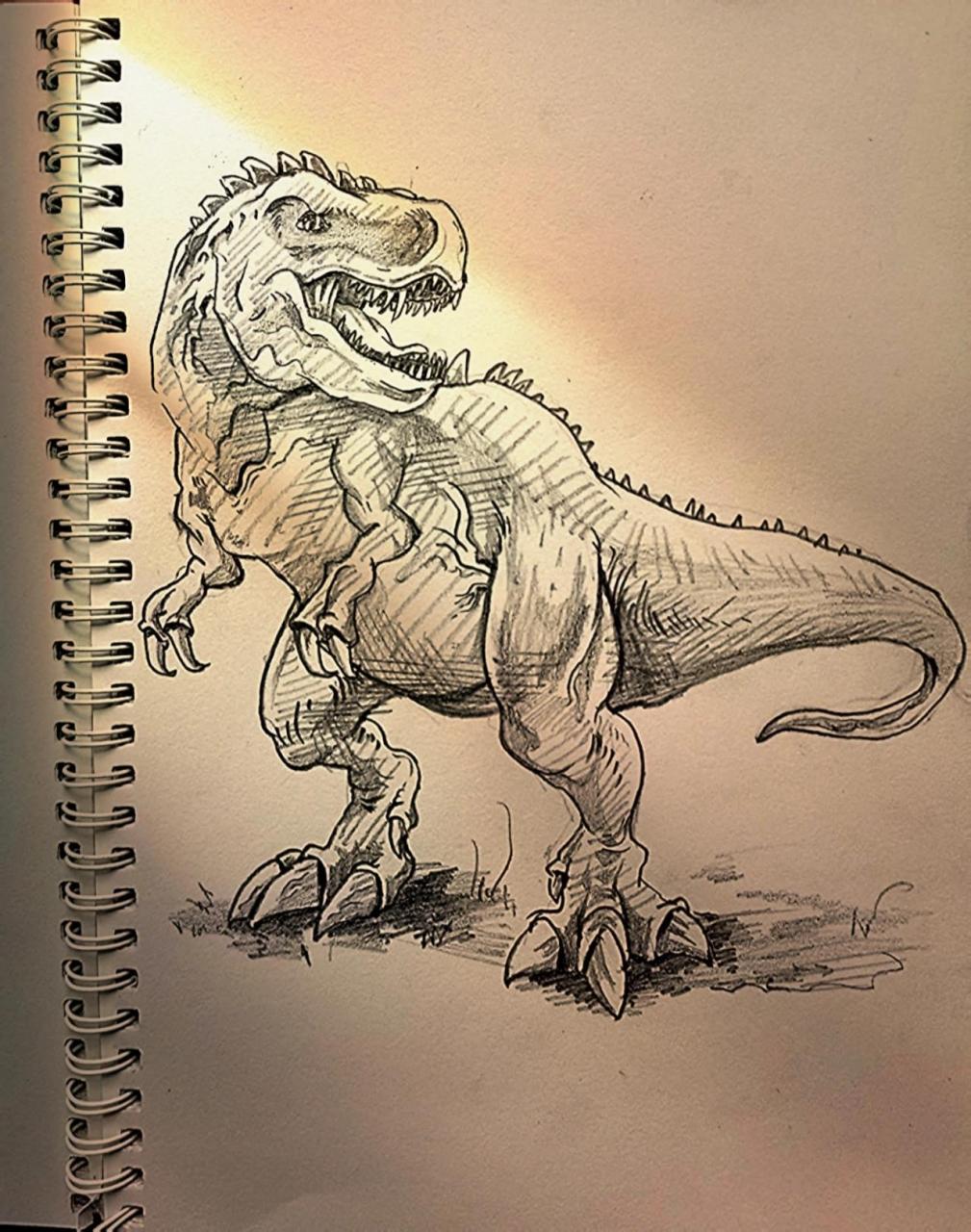 霸王龙手绘(含步骤图73) 这是我小时候最喜欢的题材