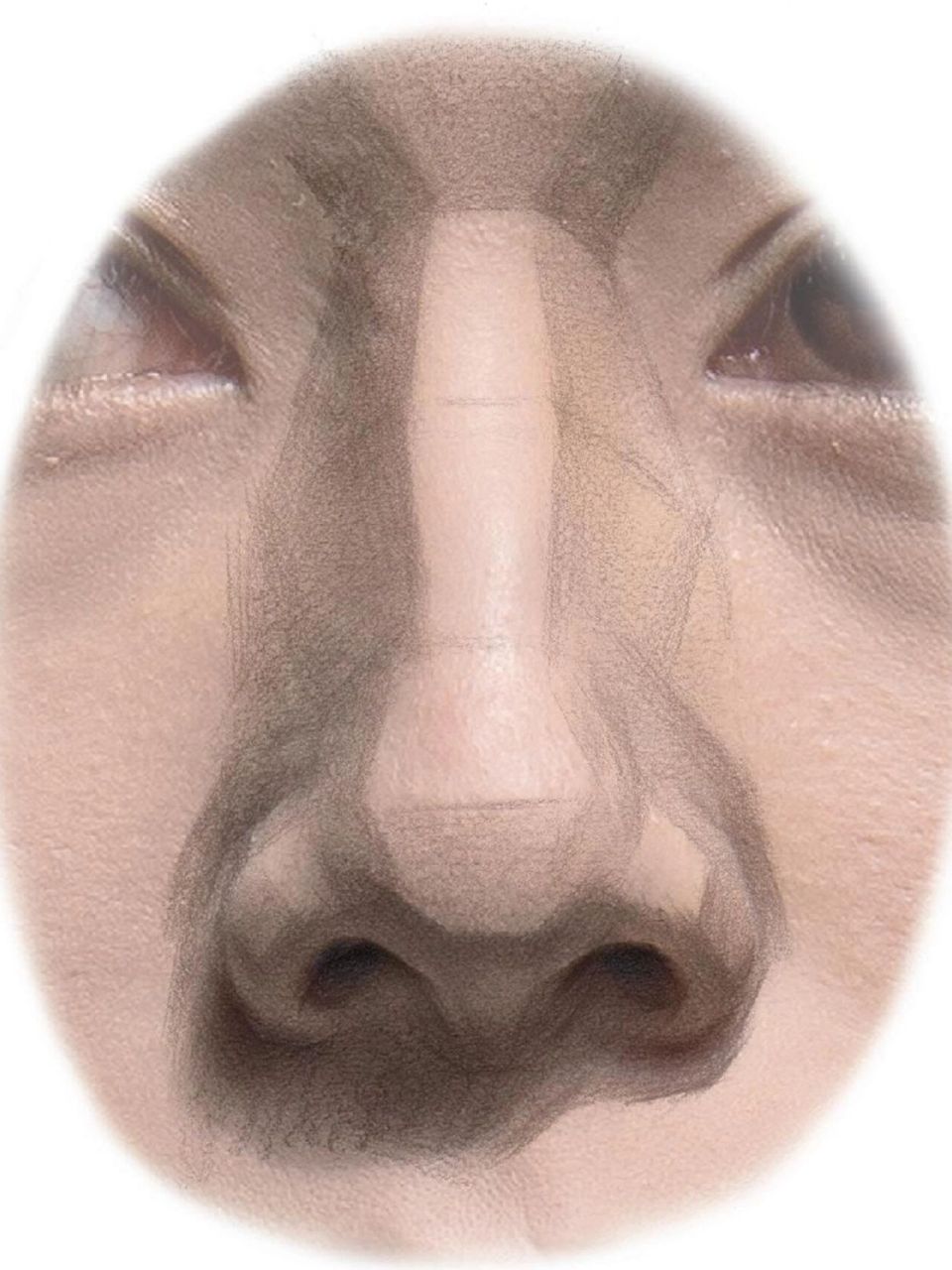 鼻子阴影怎么画素描图片