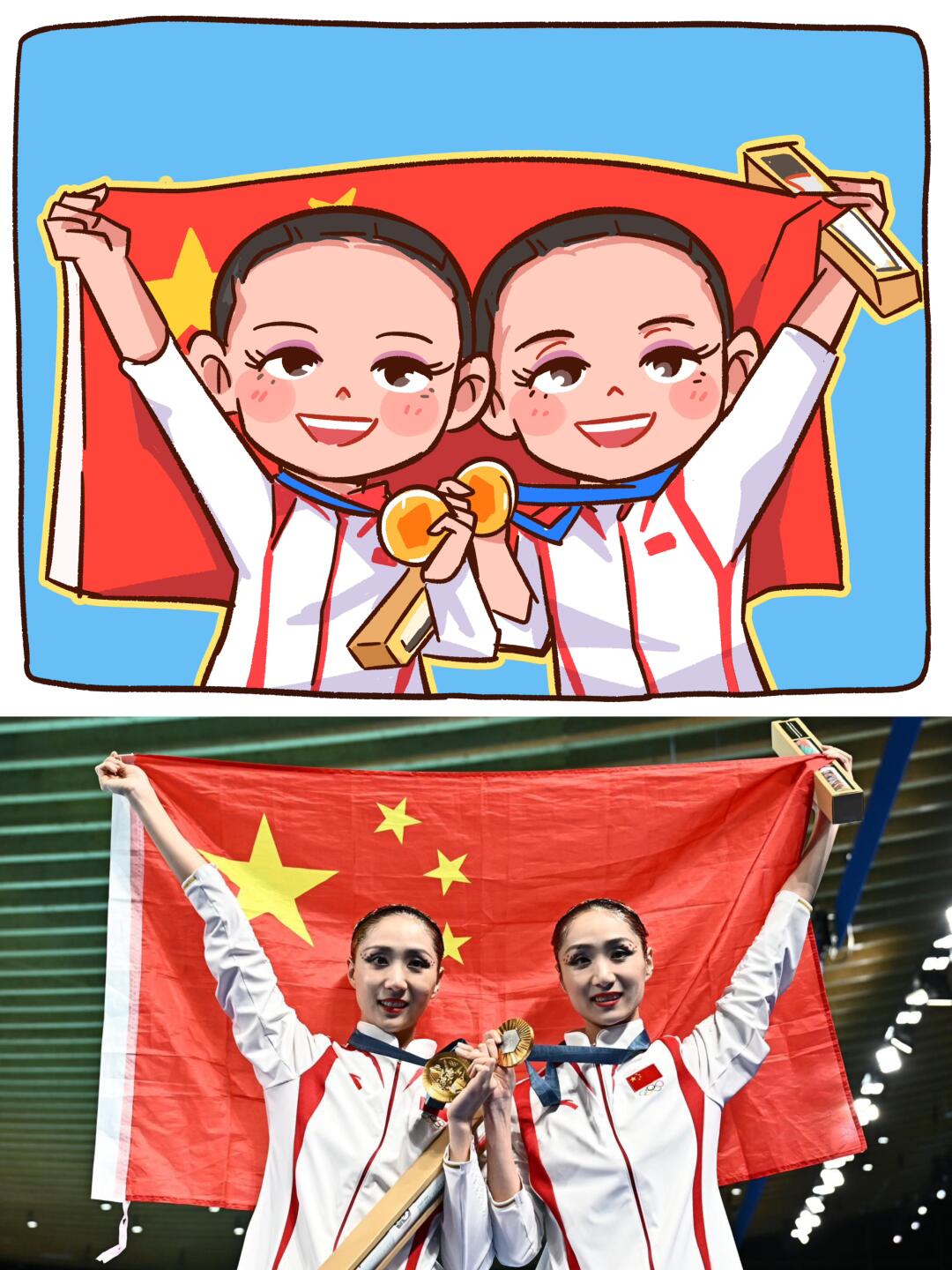 手绘q版奥运冠军|早上起来收获满满