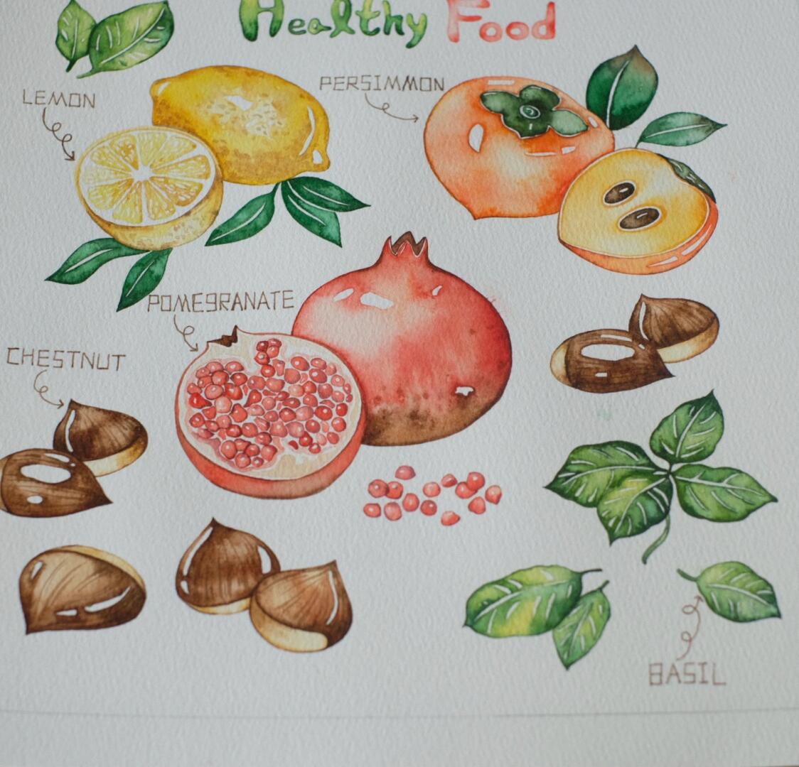 临摹练习:水彩水果练习