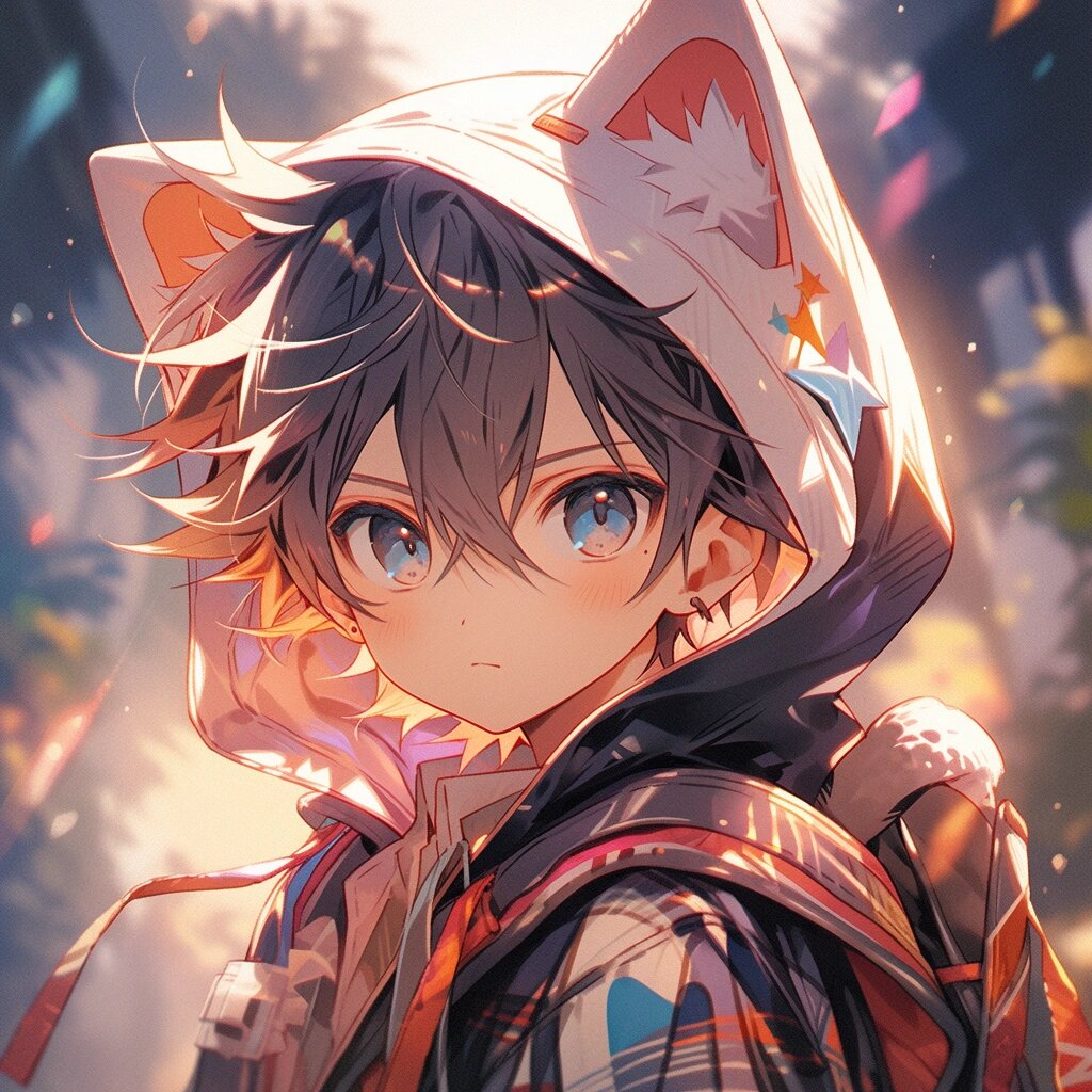 动漫男生头像|猫猫帽衫的帅气小哥哥04