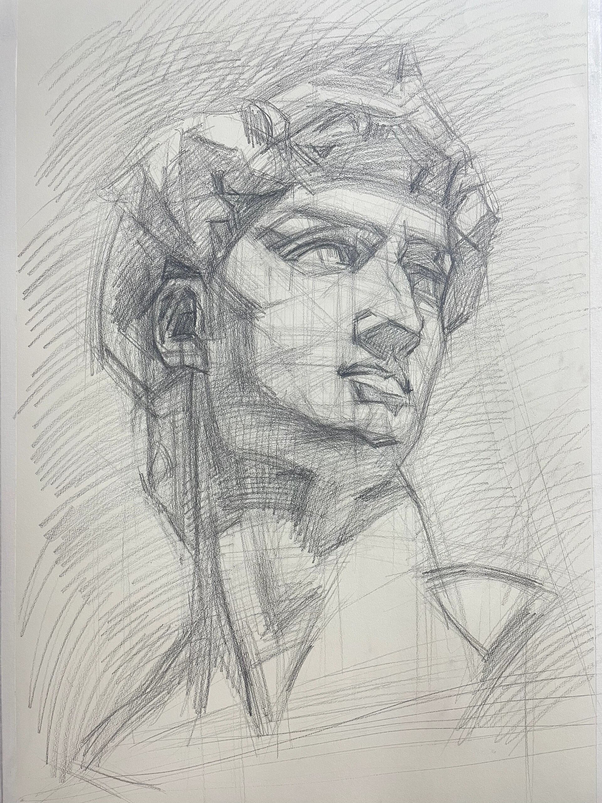 素描石膏像 大卫2k 步骤分享