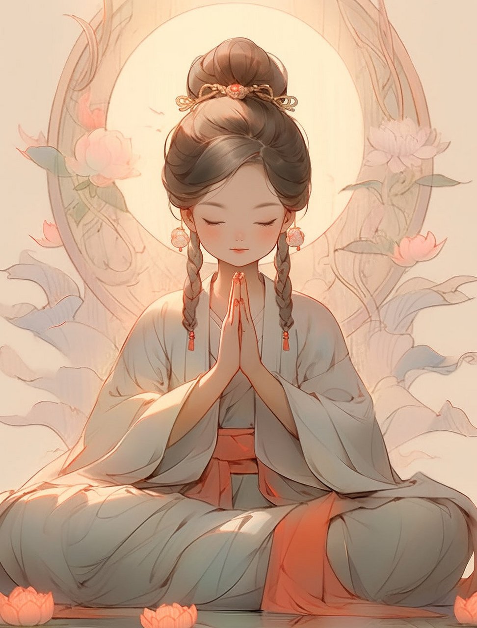 拜佛少女头像
