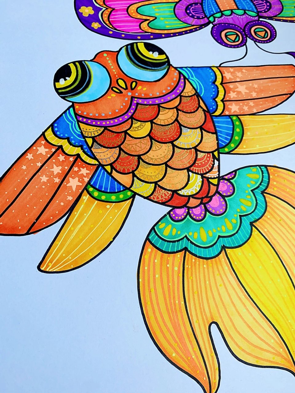 儿童绘画课程内容设计—《金鱼和蝴蝶风筝》 小盆友要的风筝来啦 快来