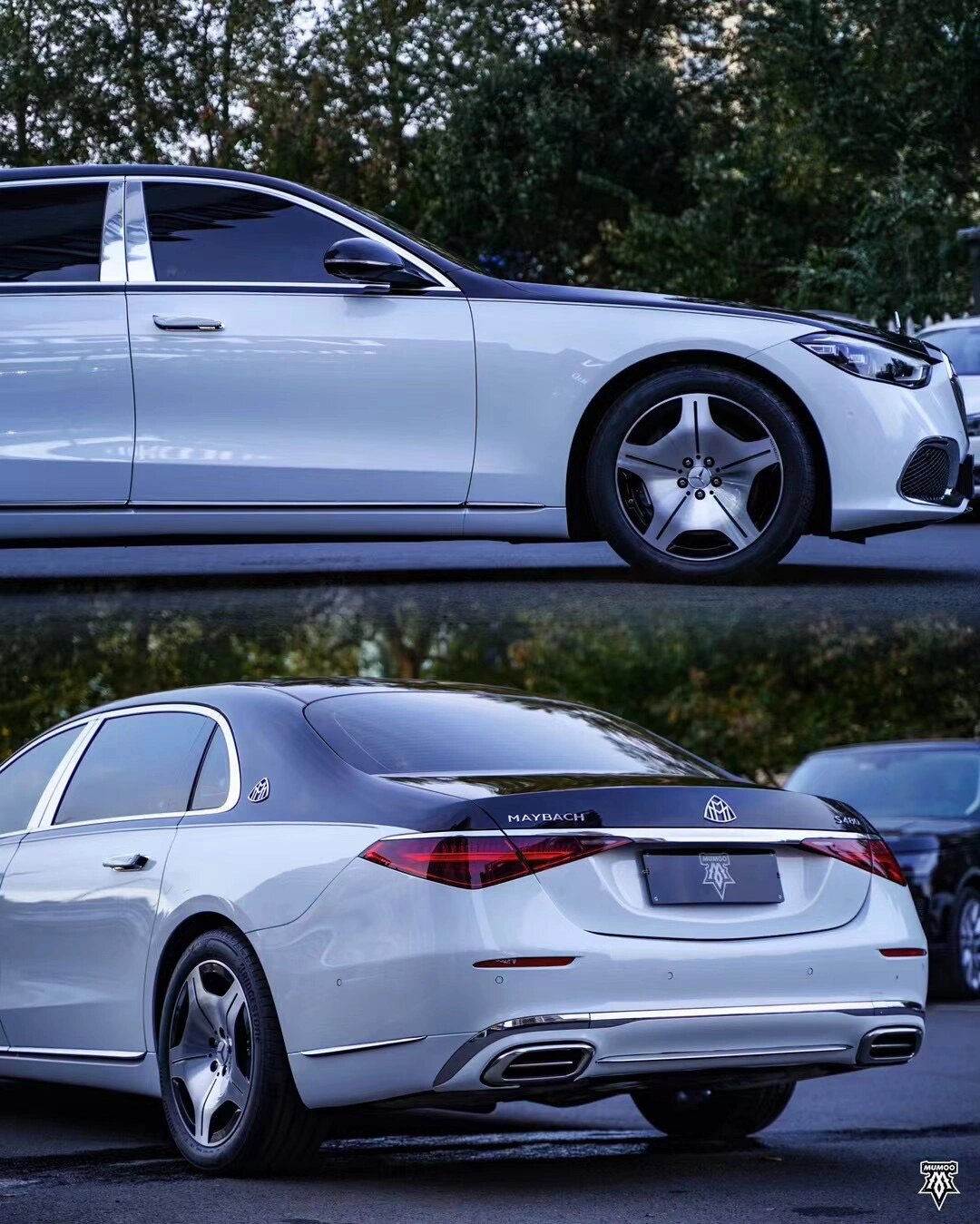 奔驰迈巴赫s480 水晶白 双拼色