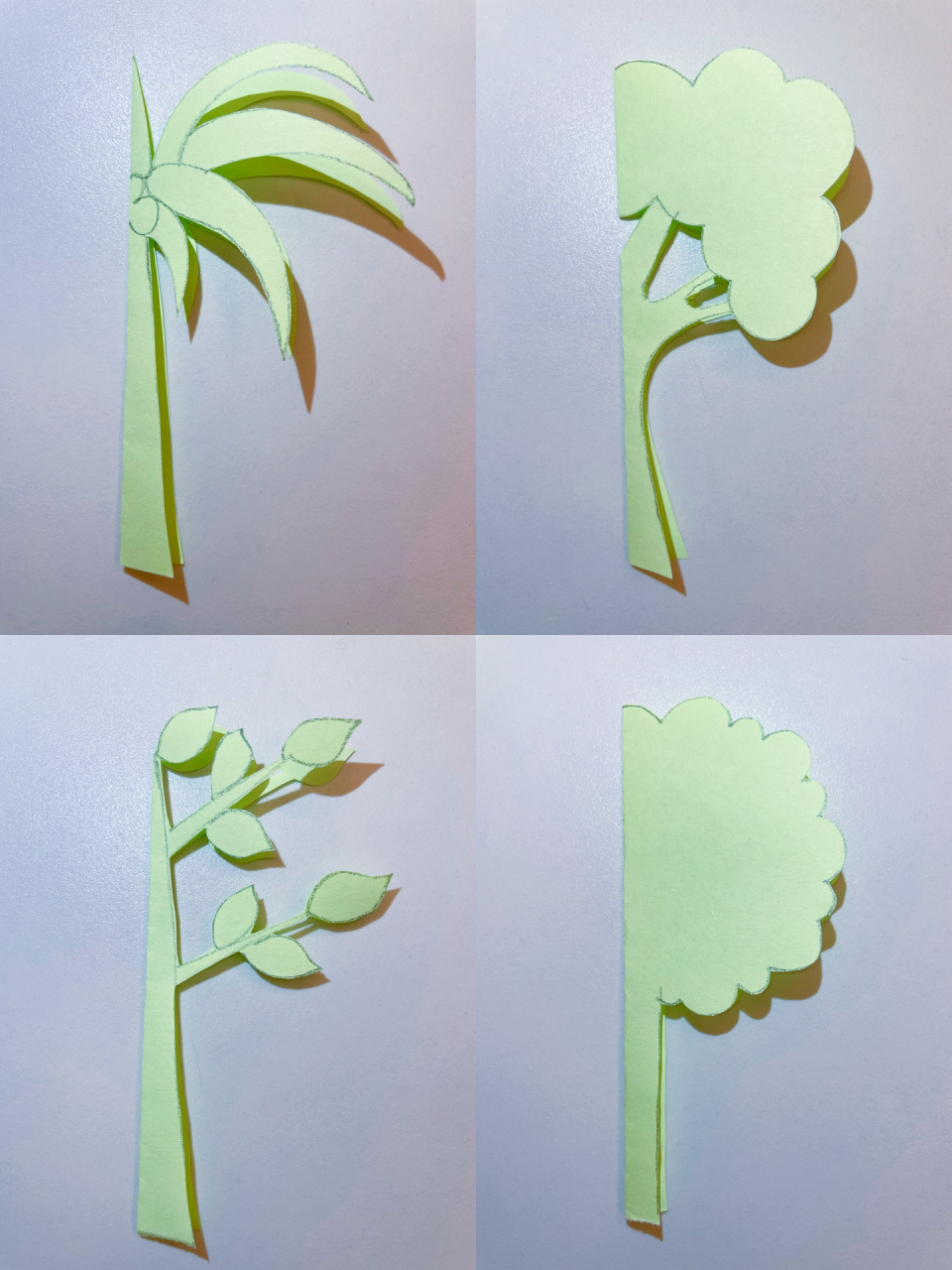 剪纸教程-春天的树99 手工纸对折,画上图案,开剪.