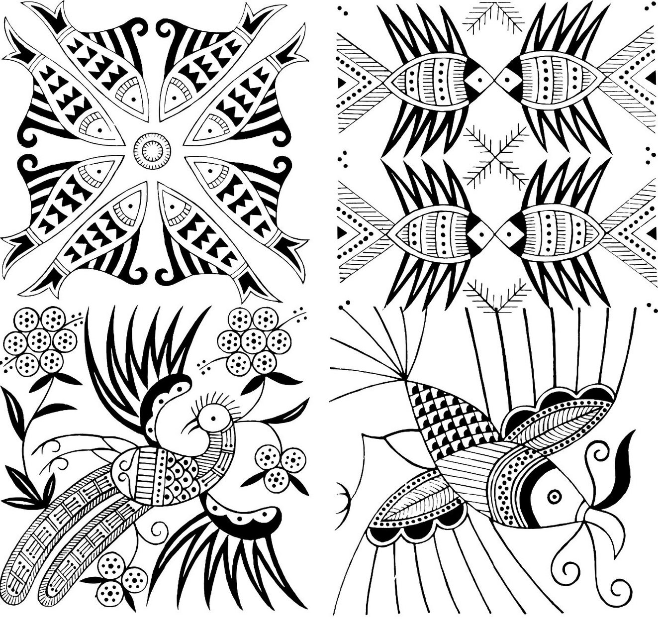 苗族蜡染图案-给你的素材库加一把创意7575 纹样(pattern design)