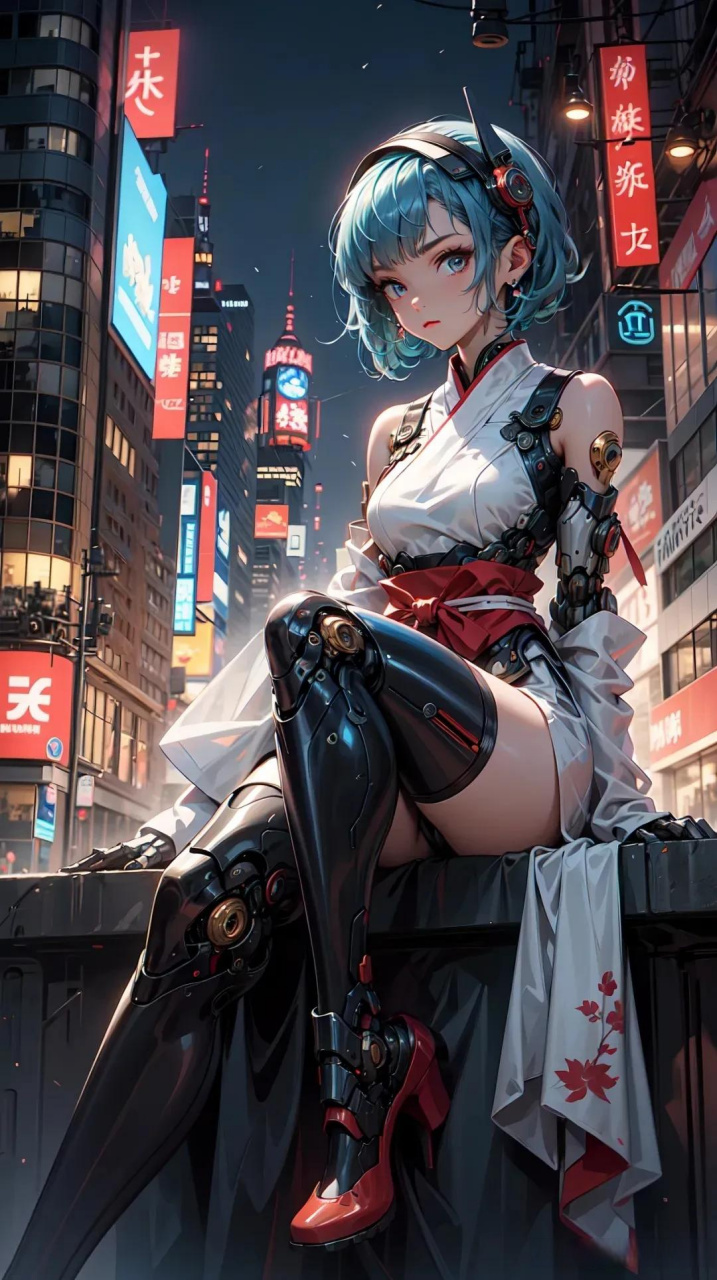 ai赛博朋克机械娘