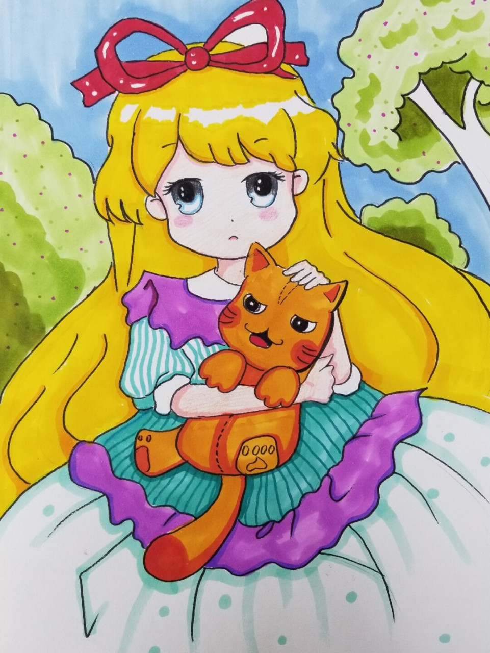 马克笔动漫人物 马克笔手绘#动漫#卡通#儿童画 #马克笔手绘