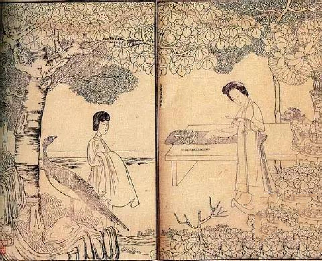 陈洪绶《西厢记》插图 《西厢记》是陈洪绶给书籍作插图最多的一种