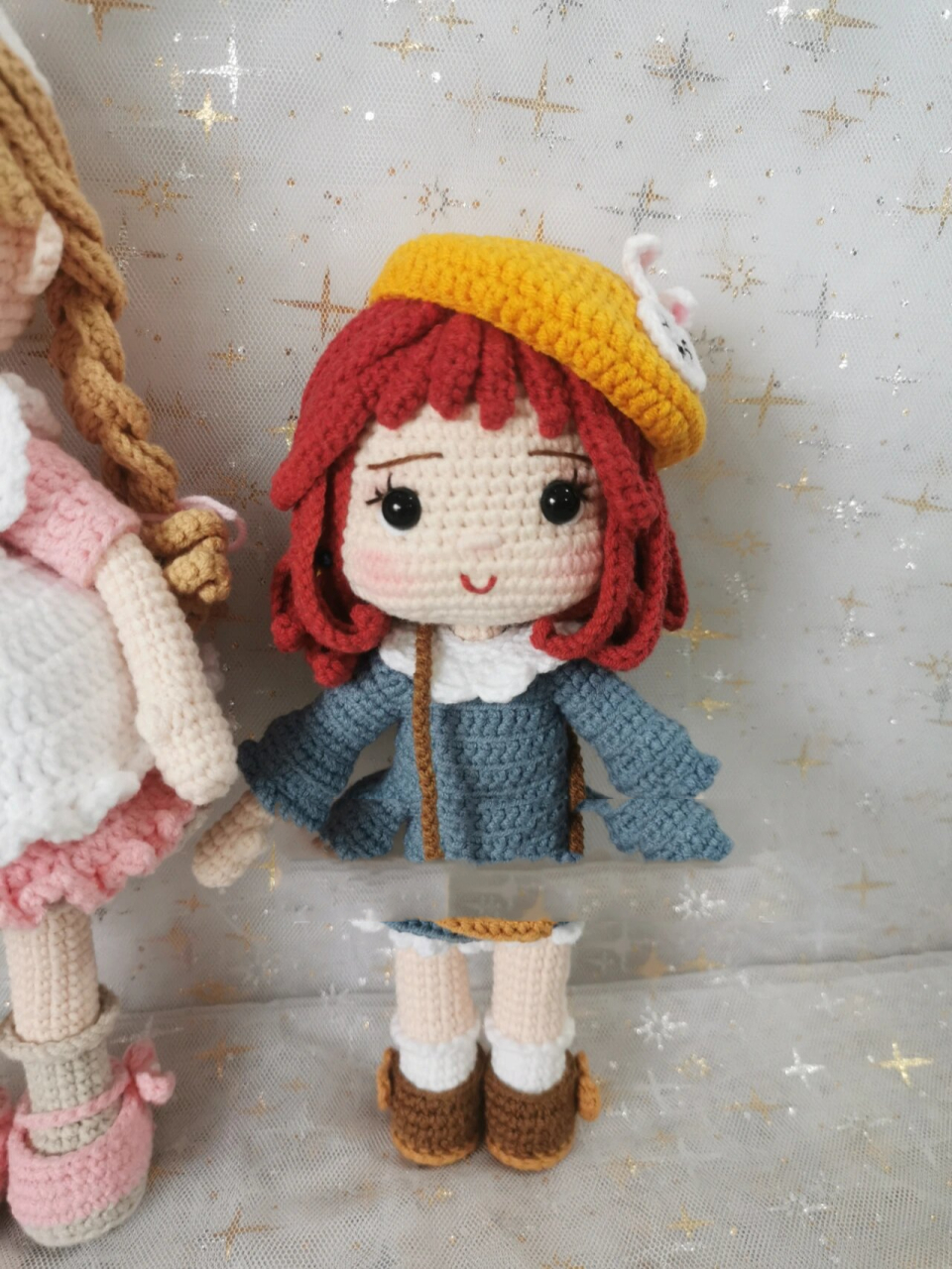 钩针|人偶娃娃马里斯女孩(附图解) 用线:4股萌娃娃 钩针:1.