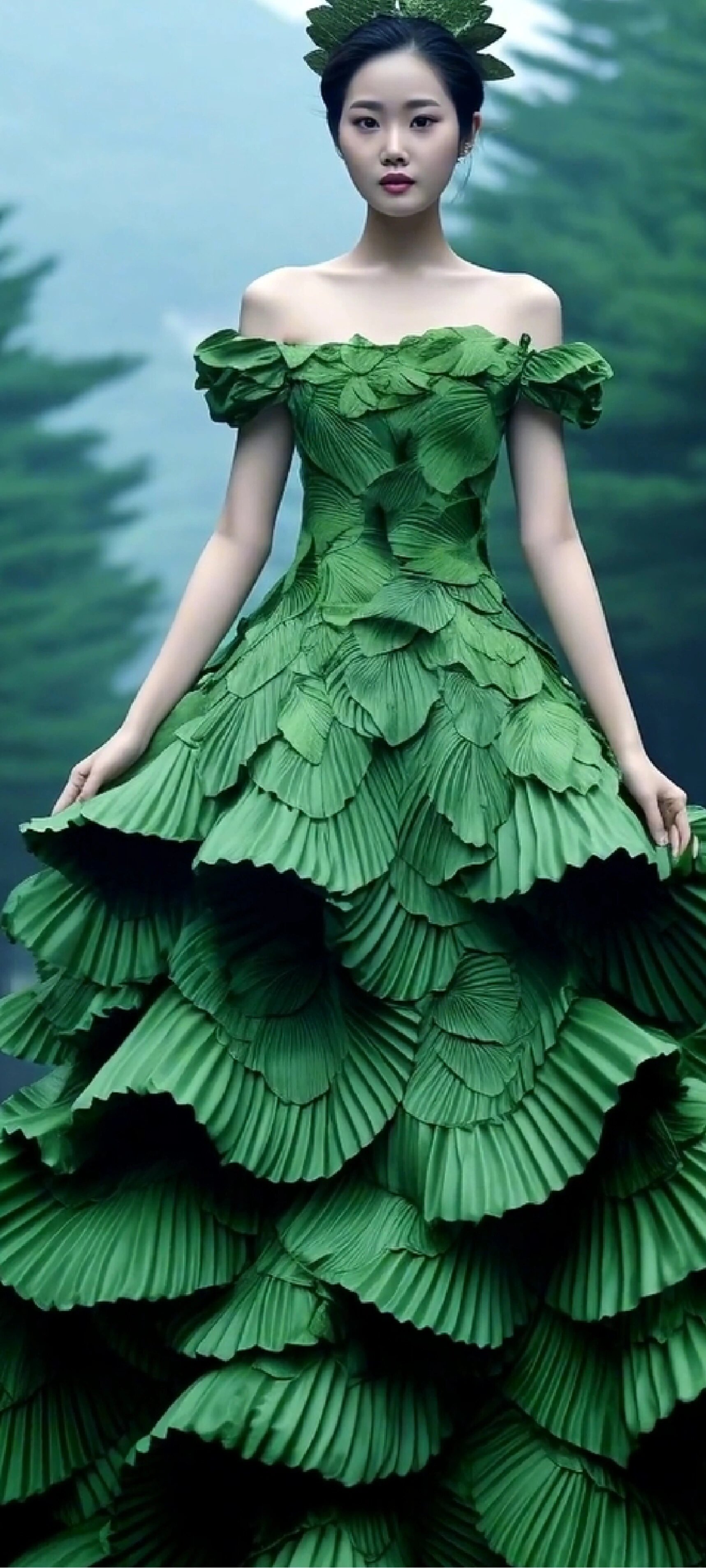 树叶做的衣服喜欢吗