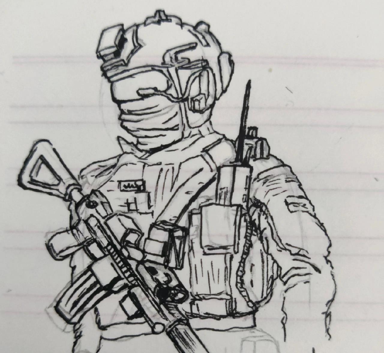 五步骤画特种兵,一学就会