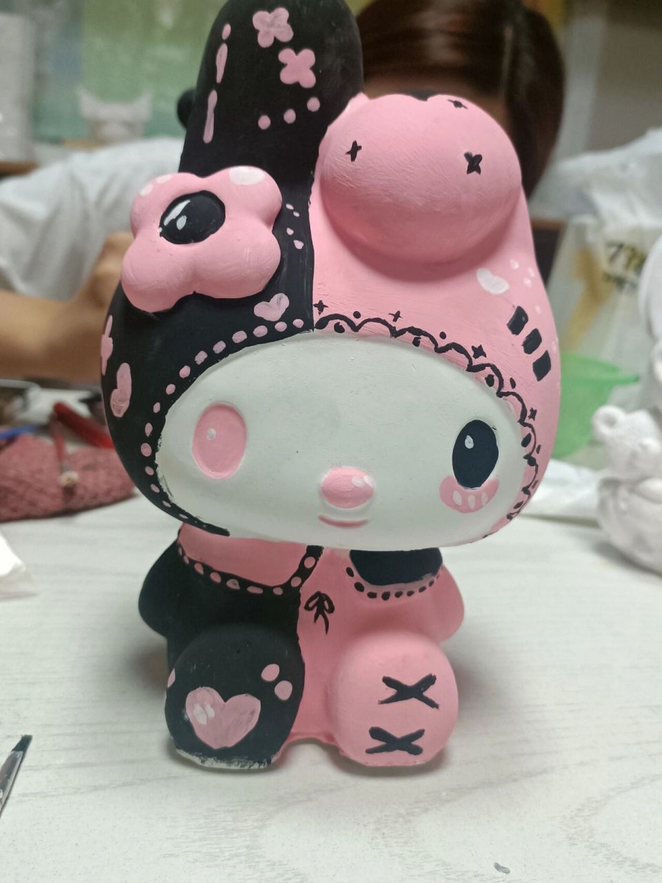 库洛米美乐蒂石膏娃娃 在小红书看见了别人画的图,昨天就照着画了画