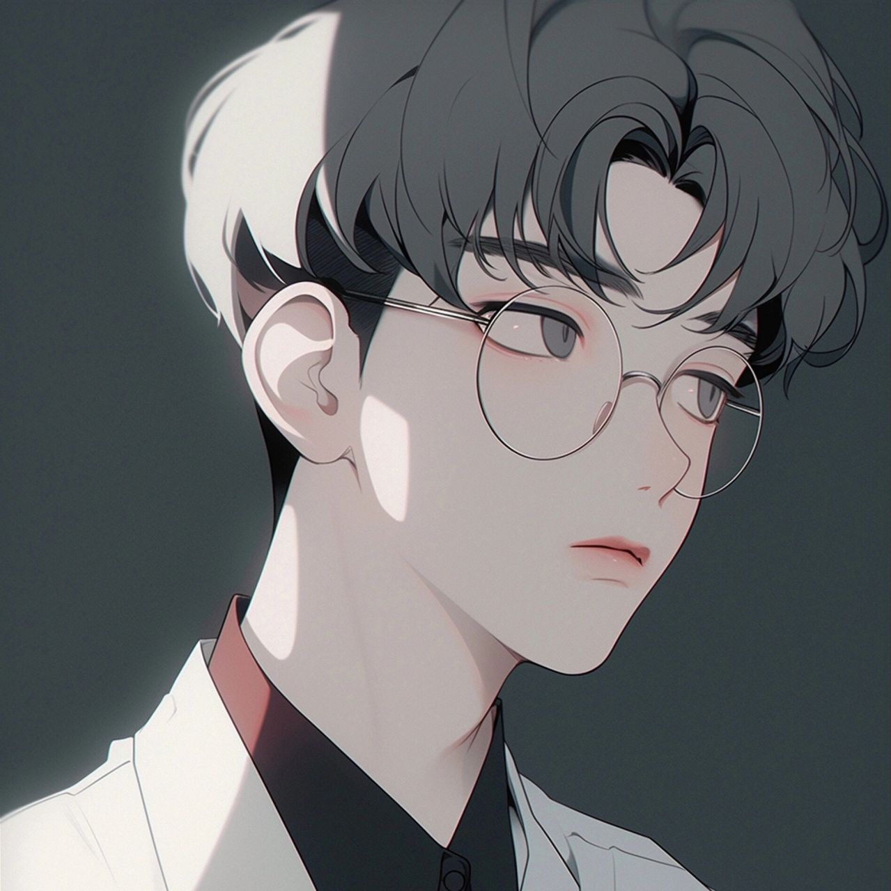 男生头像丨眼镜 这算斯文败类型吧?是吧是吧.